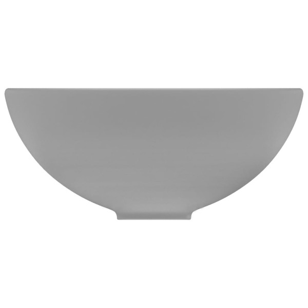 Lavabo de lujo redondo cerámica gris claro mate 32,5x14 cm