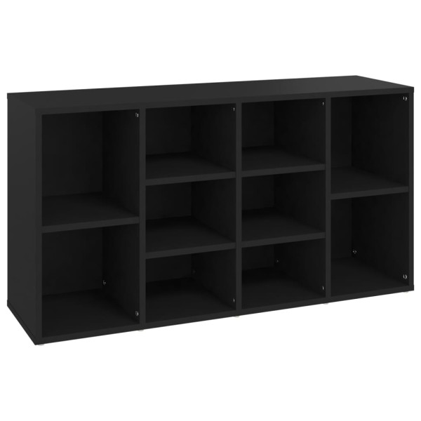 Banco zapatero de madera contrachapada negro 103x30x54,5 cm