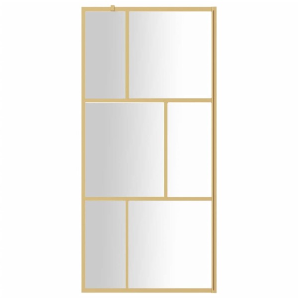 Mampara puerta de ducha vidrio transparente ESG dorado 80x195cm