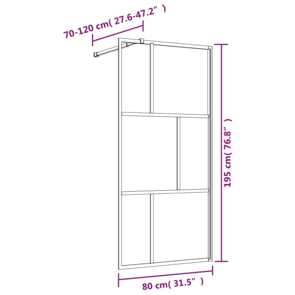 Mampara puerta de ducha vidrio transparente ESG dorado 80x195cm