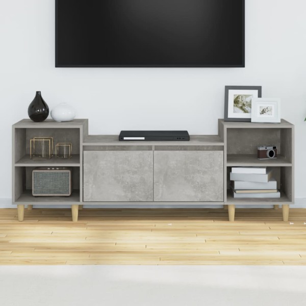 Mueble para TV madera contrachapada gris hormigón 160x35x55 cm