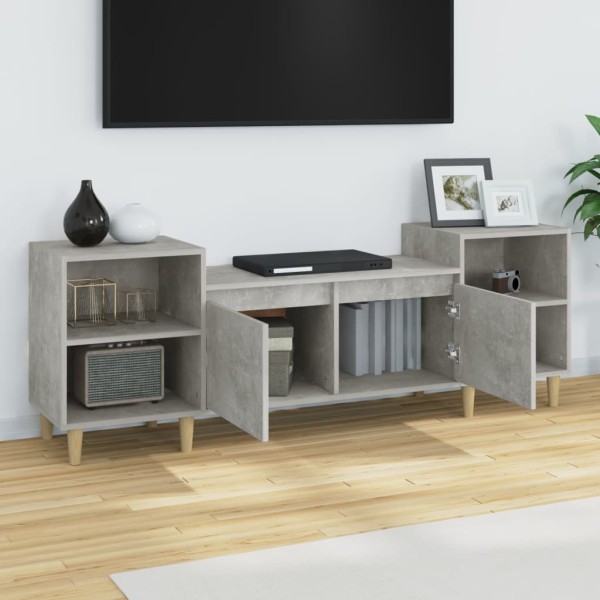 Mueble para TV madera contrachapada gris hormigón 160x35x55 cm