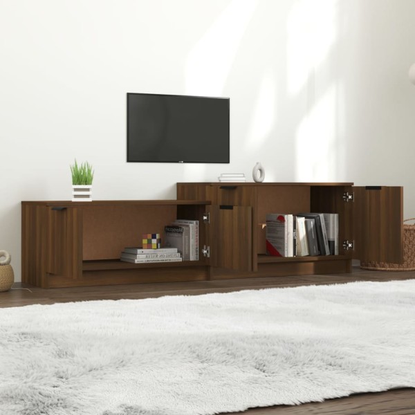 Mueble de TV madera contrachapada roble marrón 158,5x36x45 cm