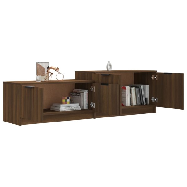 Mueble de TV madera contrachapada roble marrón 158,5x36x45 cm