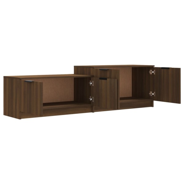 Mueble de TV madera contrachapada roble marrón 158,5x36x45 cm