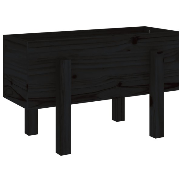 Jardinera madera maciza de pino negro 62x30x38 cm