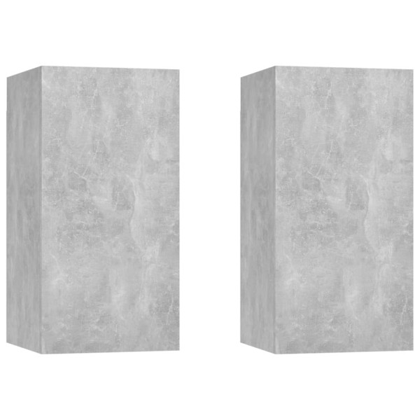 Muebles para TV 2 uds contrachapada gris hormigón 30,5x30x60 cm