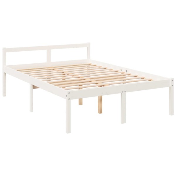 Cama para personas mayores madera maciza pino blanca 120x200 cm