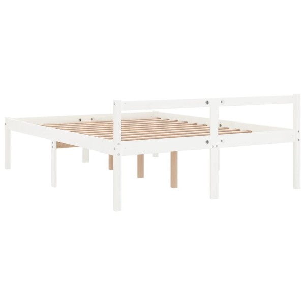 Cama para personas mayores madera maciza pino blanca 120x200 cm