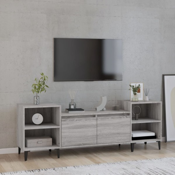 Mueble para TV madera contrachapada gris Sonoma 160x35x55 cm