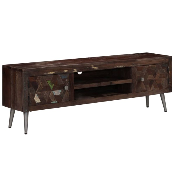 Mueble para TV de madera maciza reciclada 140x30x45 cm