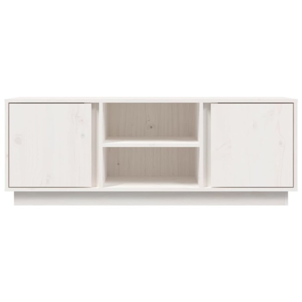 Mueble de TV madera maciza de pino blanco 110x35x40,5 cm