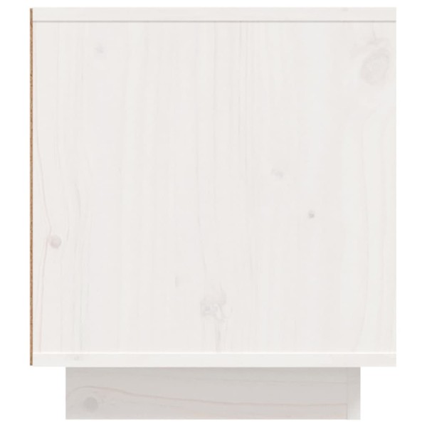 Mueble de TV madera maciza de pino blanco 110x35x40,5 cm