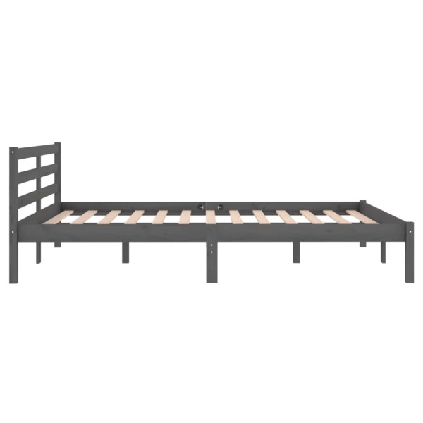 Estructura de cama madera maciza de pino gris 140x200 cm