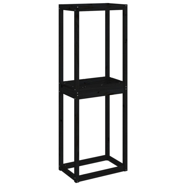 Soporte neumáticos madera maciza de pino negro 63x40x180 cm