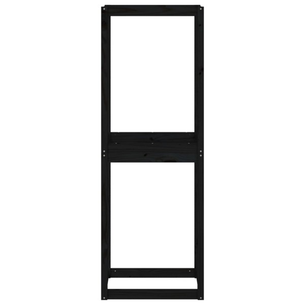 Soporte neumáticos madera maciza de pino negro 63x40x180 cm