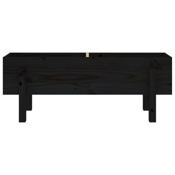 Arriate elevado de jardín madera maciza pino negro 101x30x38 cm