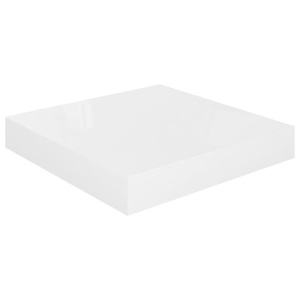 Estante flotante de pared blanco brillante MDF 23x23,5x3,8 cm