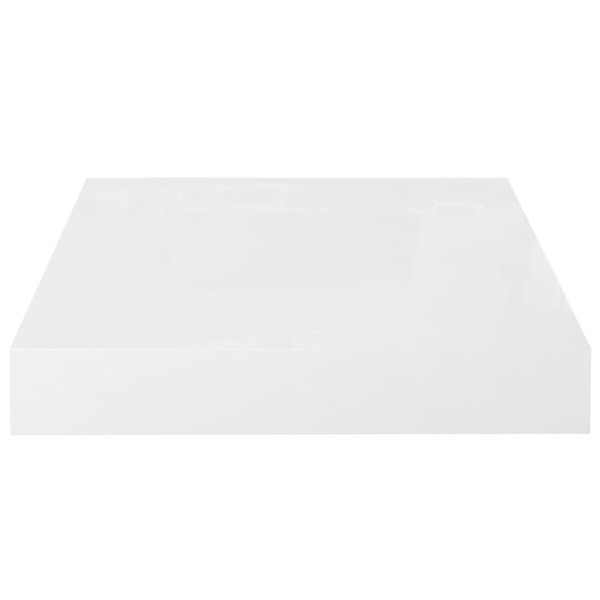 Estante flotante de pared blanco brillante MDF 23x23,5x3,8 cm