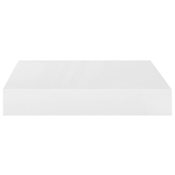 Estante flotante de pared blanco brillante MDF 23x23,5x3,8 cm