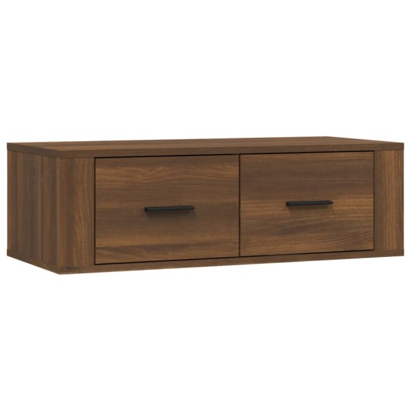 Mueble TV colgante madera contrachapada roble marrón 80x36x25cm