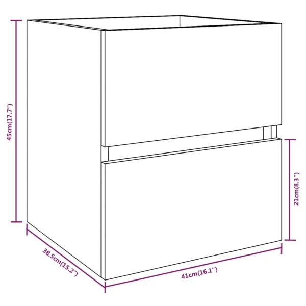 Mueble de lavabo contrachapado roble ahumado 41x38,5x45 cm