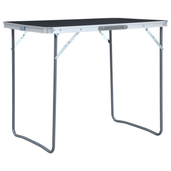 Mesa de camping plegable estructura metálica gris 80x60 cm