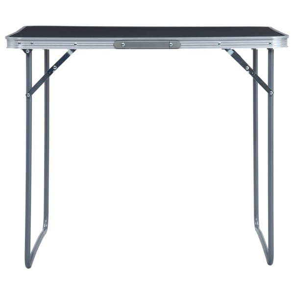 Mesa de camping plegable estructura metálica gris 80x60 cm