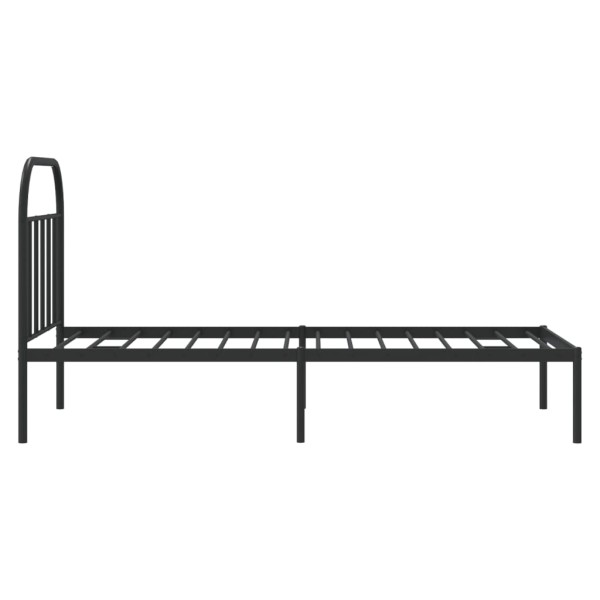 Estructura de cama con cabecero metal negro 90x200 cm