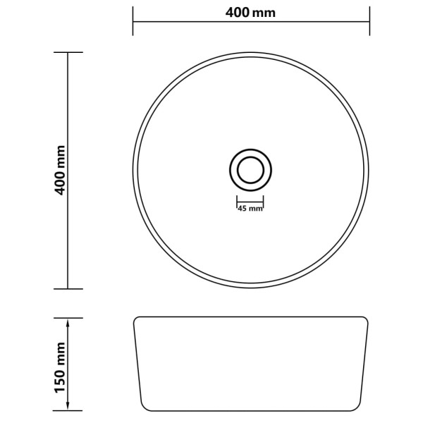 Lavabo de lujo redondo cerámica verde claro mate 40x15 cm