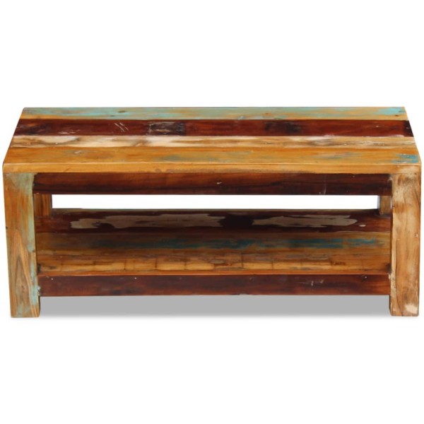 Mesa de centro de madera maciza reciclada 90x45x35 cm