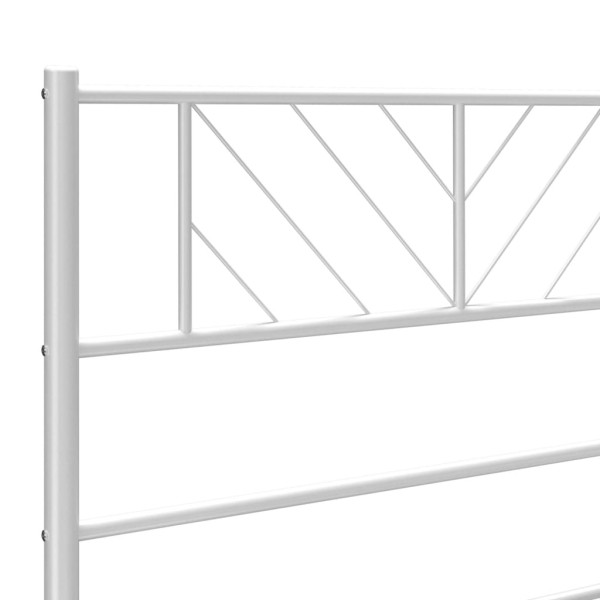 Estructura de cama de metal con cabecero blanco 100x200 cm