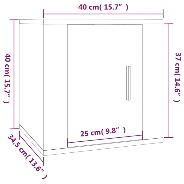 Mueble para TV de pared roble ahumado 40x34,5x40 cm