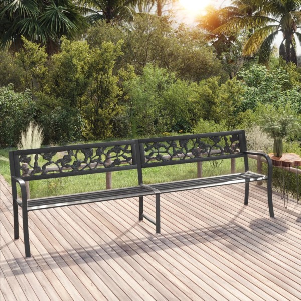 Banco de jardín doble 246 cm acero negro