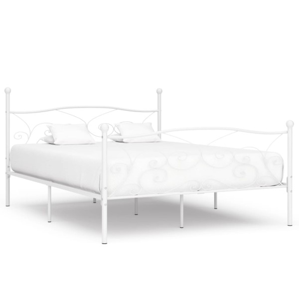 Estructura de cama con somier metal blanco 200x200 cm