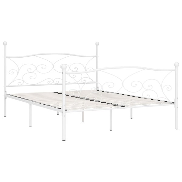 Estructura de cama con somier metal blanco 200x200 cm