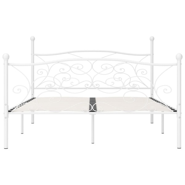 Estructura de cama con somier metal blanco 200x200 cm