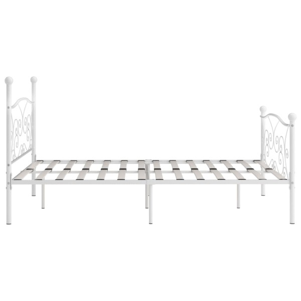 Estructura de cama con somier metal blanco 200x200 cm