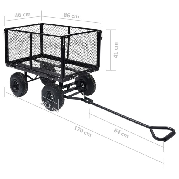 Carrito de mano de jardín negro 350 kg