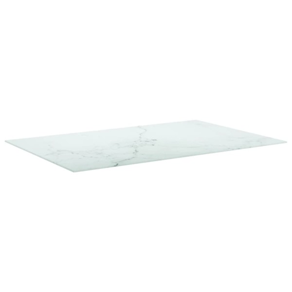 Tablero mesa diseño mármol vidrio templado blanco 100x62 cm 8mm