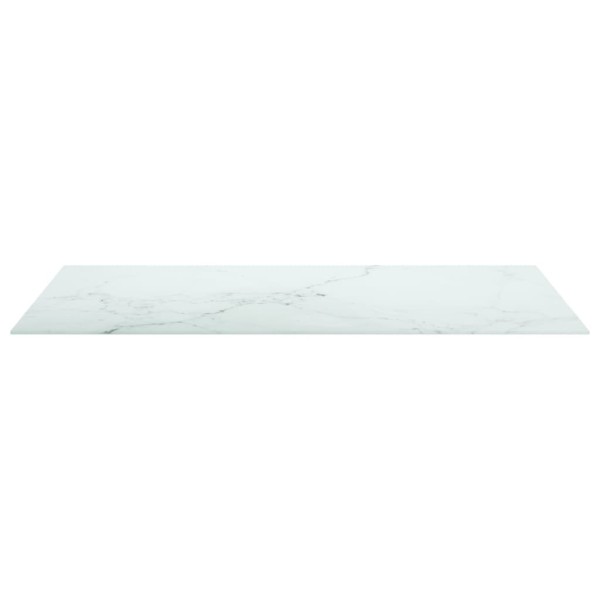 Tablero mesa diseño mármol vidrio templado blanco 100x62 cm 8mm