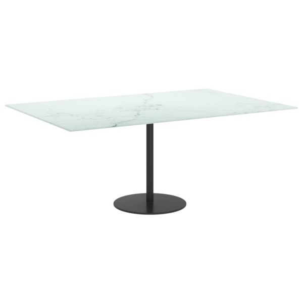 Tablero mesa diseño mármol vidrio templado blanco 100x62 cm 8mm