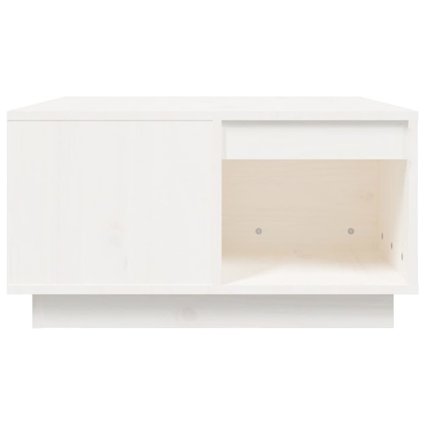 Mesa de centro de madera maciza de pino blanco 60x61x32,5 cm