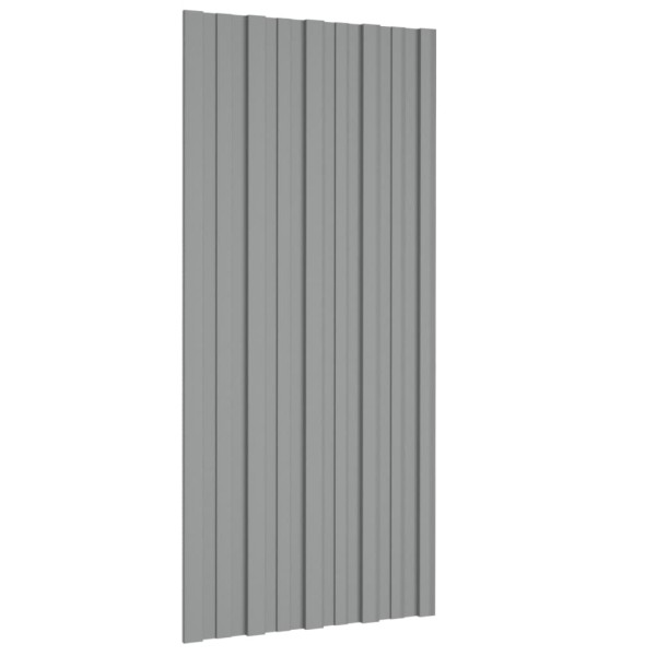 Panel para tejado acero galvanizado gris 12 unidades 100x45 cm