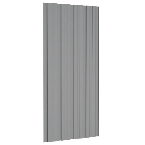 Panel para tejado acero galvanizado gris 12 unidades 100x45 cm