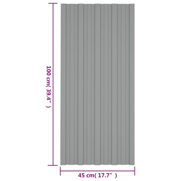 Panel para tejado acero galvanizado gris 12 unidades 100x45 cm