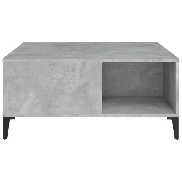 Mesa de centro madera contrachapada gris hormigón 80x80x36,5 cm