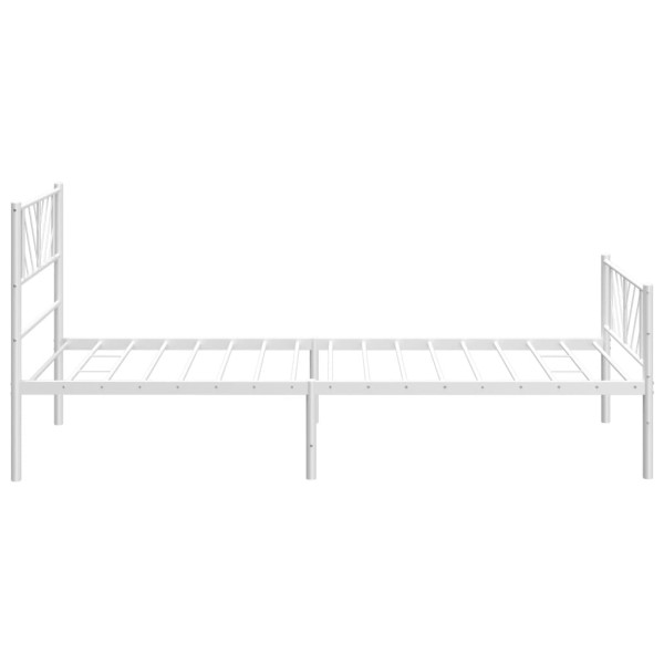 Estructura cama metal cabecero y pie de cama blanca 100x190 cm