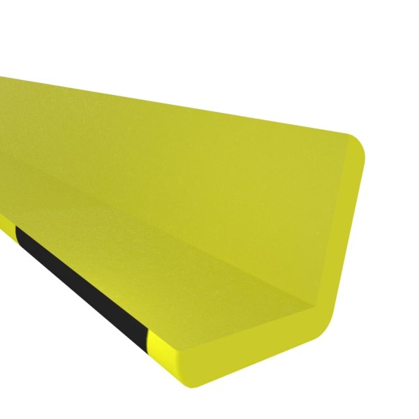 Protectores de esquina 2 uds PU amarillo y negro 4,5x4,5x104 cm