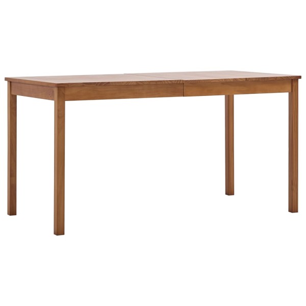 Mesa de comedor de madera de pino marrón miel 140x70x73 cm